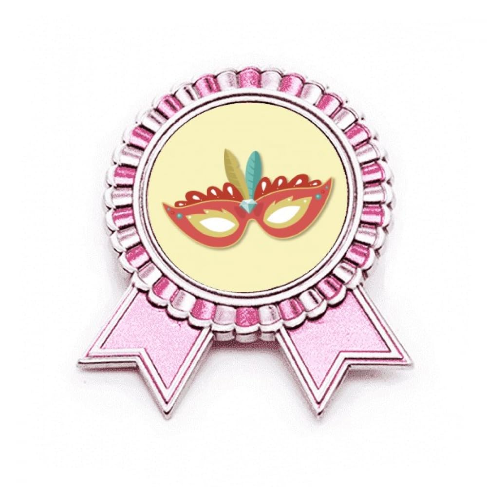 Broche tête orange Happy Carnival de Venise rose en métal, taille M