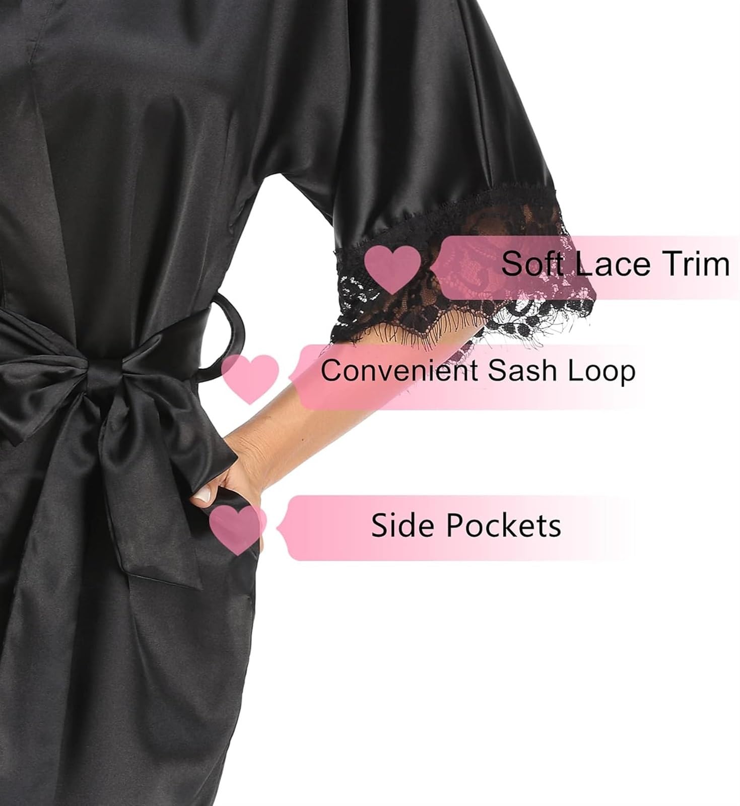 Accappatoio Abito Da Donna In Pizzo, Corto, In Raso, Sexy, Per La Sposa, La Damigella D'onore, Per La Festa Di Nozze Accappatoio Microfibra