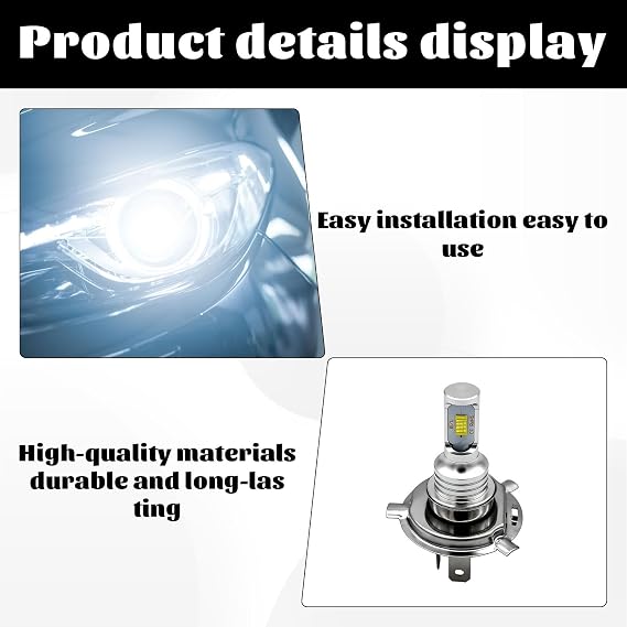 H7 LED Headlight Bulbs,2Pcs High Brightness 6000K White LED Headlight Bulb For Car Headlights,L ED H7 H eadlight B ulb,H 7 H eadlight B ulb,Waterproof H 7 Light Booster,Easy Plug And Play Installation