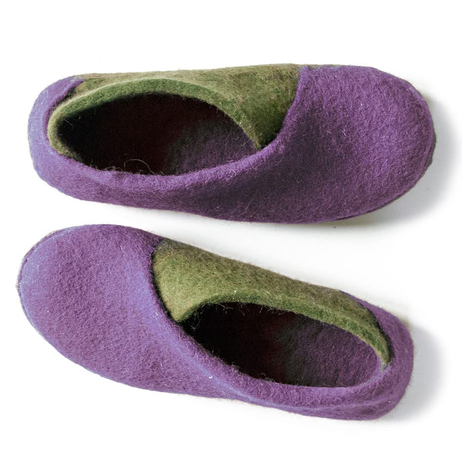 Envelope Felted Wool Slippers for Women Apple Green - Mothers Day Gifts3