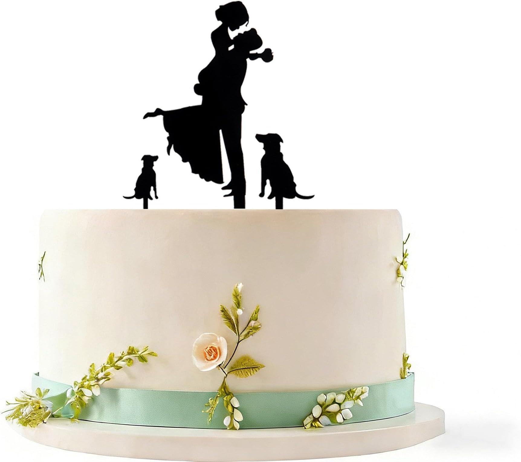 Mr & Mrs Cake Topper Bride and Groom Wedding Cake Toppers With Dog Animal Wedding Party Engagement Decoration Love
