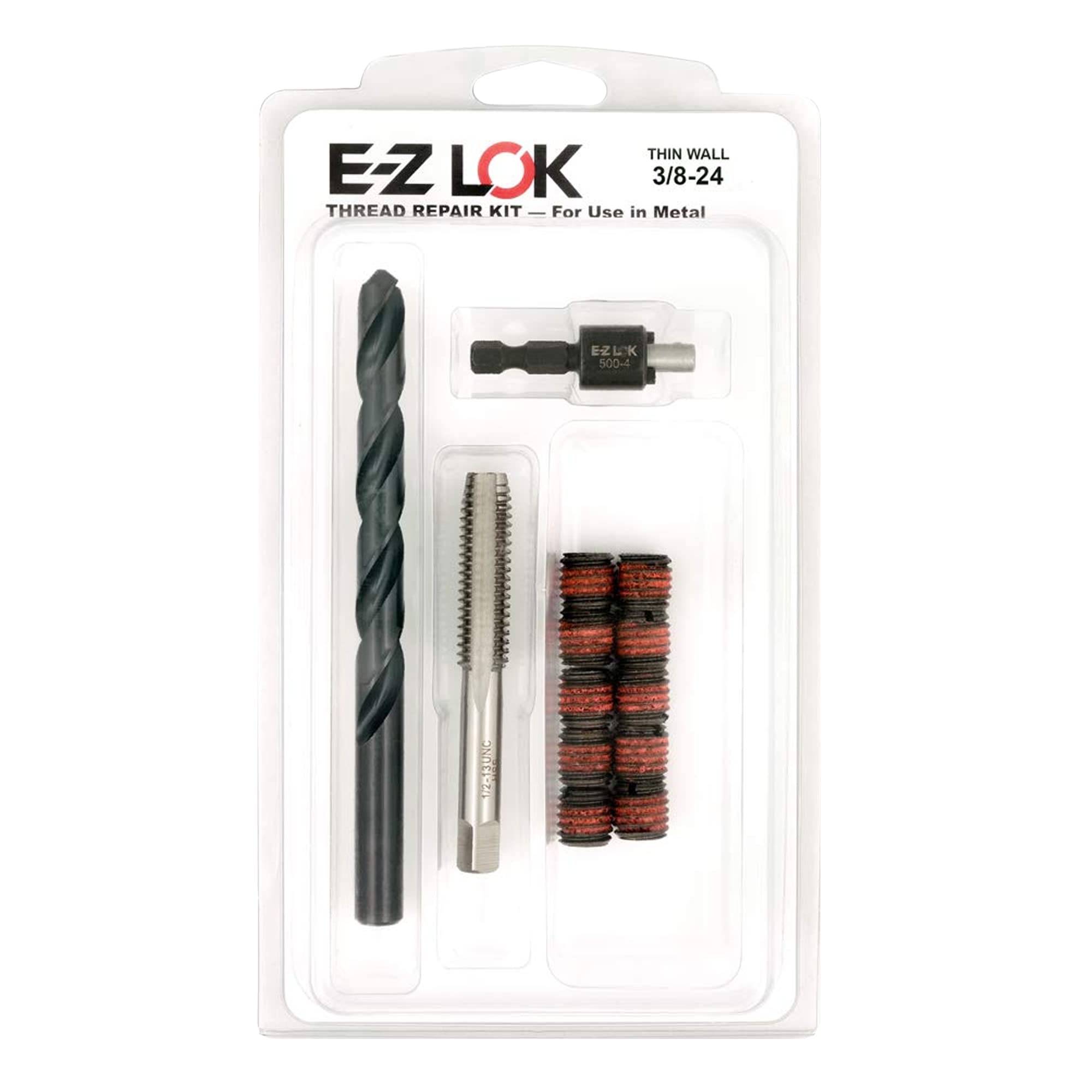 E-Z Lok Ez-310–624 inserts filetés pour le métal, 3/8–24 Kit d'installation, EN ACIER, Noir Oxyde
