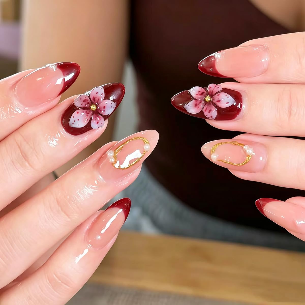 White Press on Nails Polka Dot Fake Nails Short Almond False Nails press ons Reusable Glossy Glue on Nails for Elegant Women & Daily Wear 24Pcs