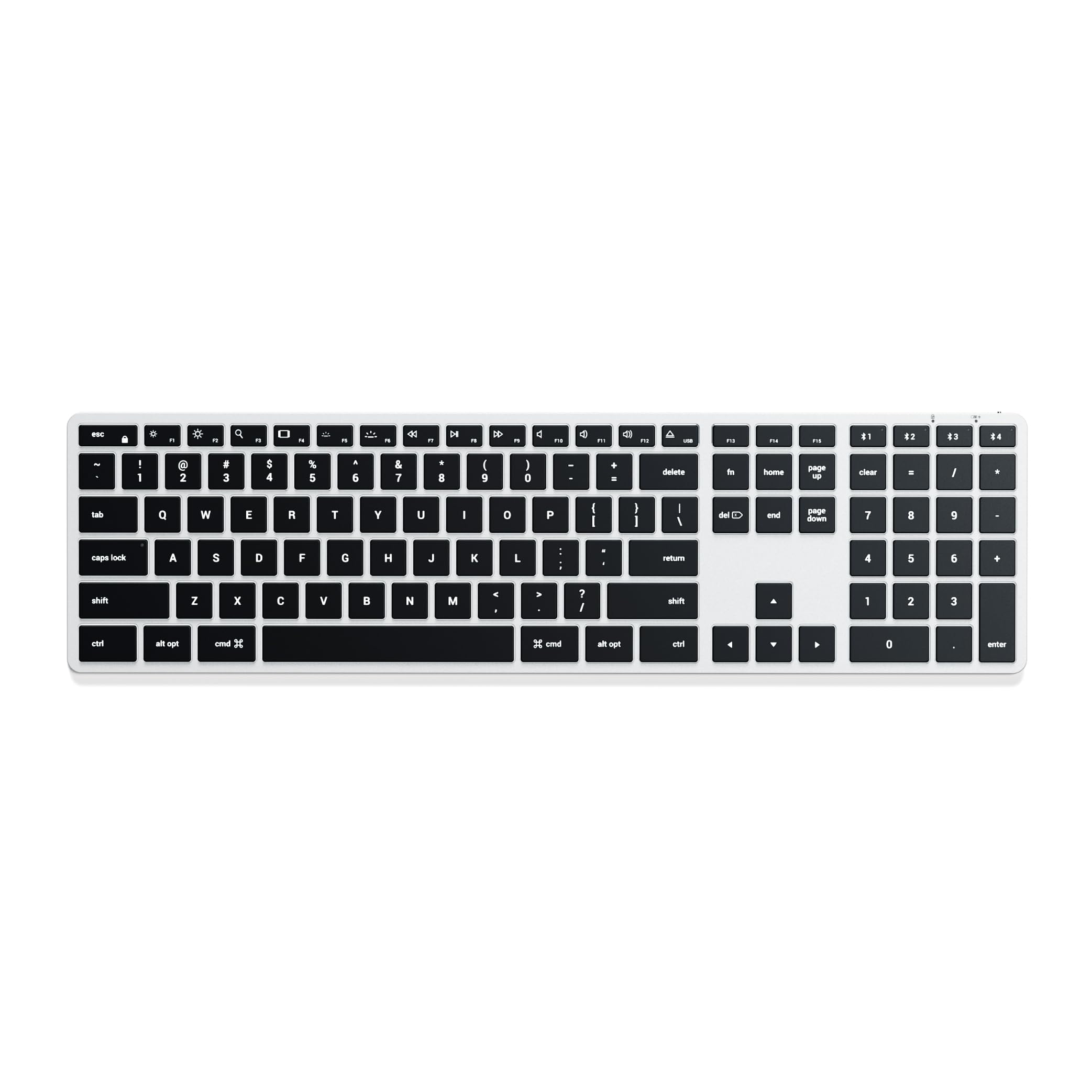 Satechi Slim X3 Bluetooth Backlit Keyboard for Mac, Illuminated Keys & Multi-Device Sync, for MacBook Air/Pro M4, iPad Air/Pro M4/M3, iPad mini, Mac mini, iMac - Silver