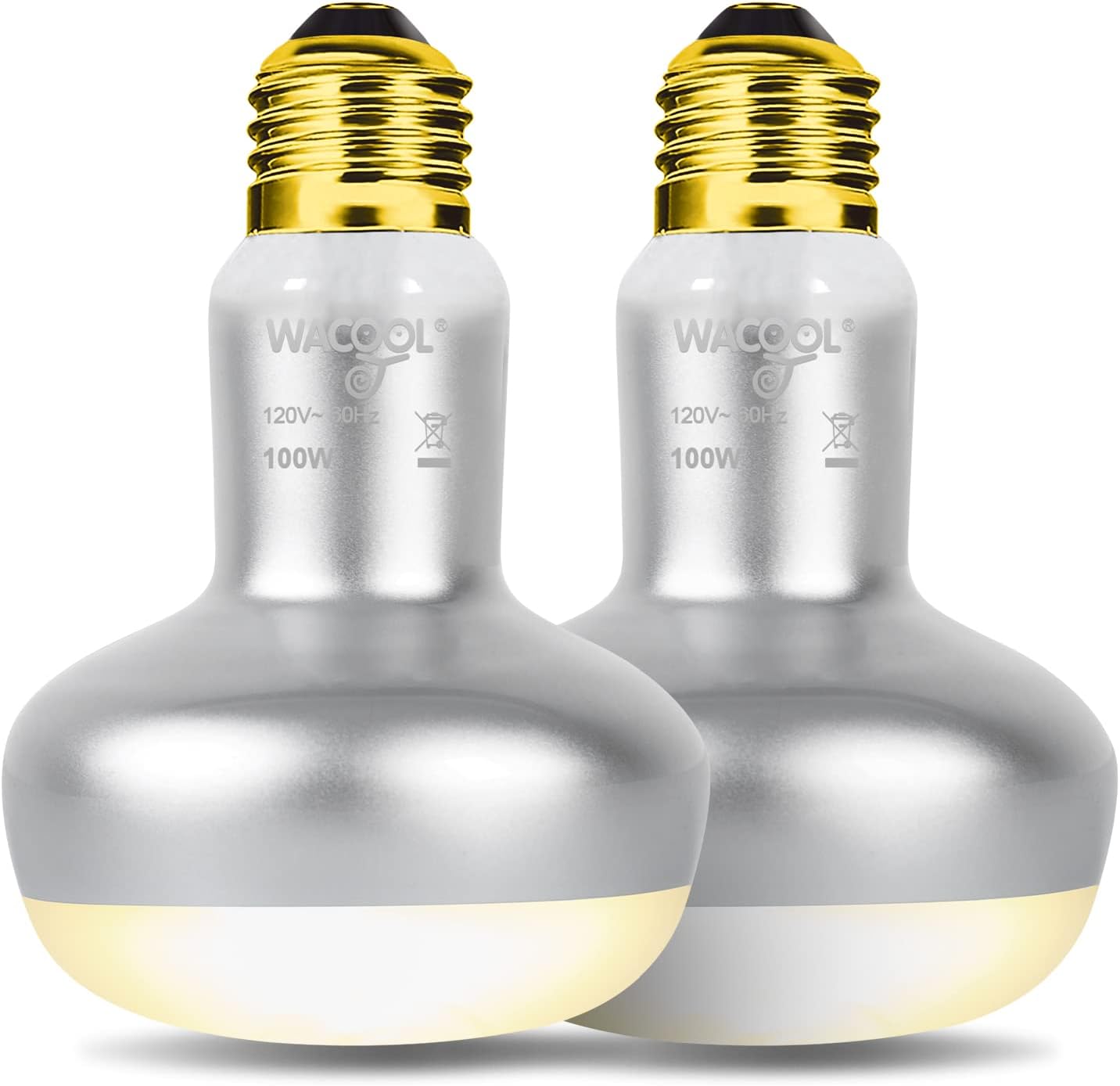 WACOOL 2 Pack 100W Reptile Heat Lamp Bulbs – Intense Basking Spot Lights for Bearded Dragons, Lizards, Turtles, Tortoises, Geckos – UVA Daylight Heat Lamp for Terrariums, Vivariums & Enclosures