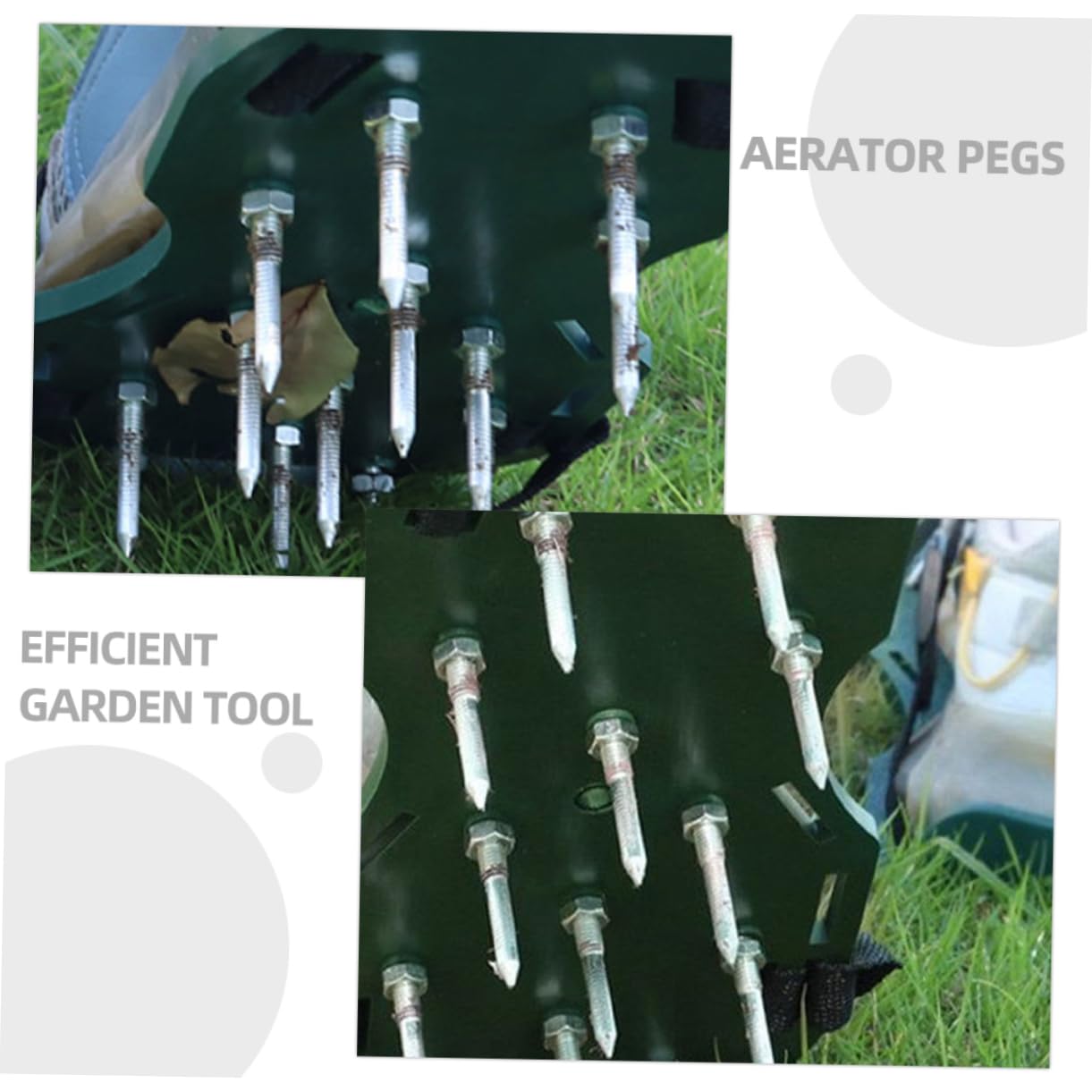 KICHOUSE 40pcs Turf Spikes Aerator Shoes Pegs for Yard Tools Metal Lawn Aeration Tool