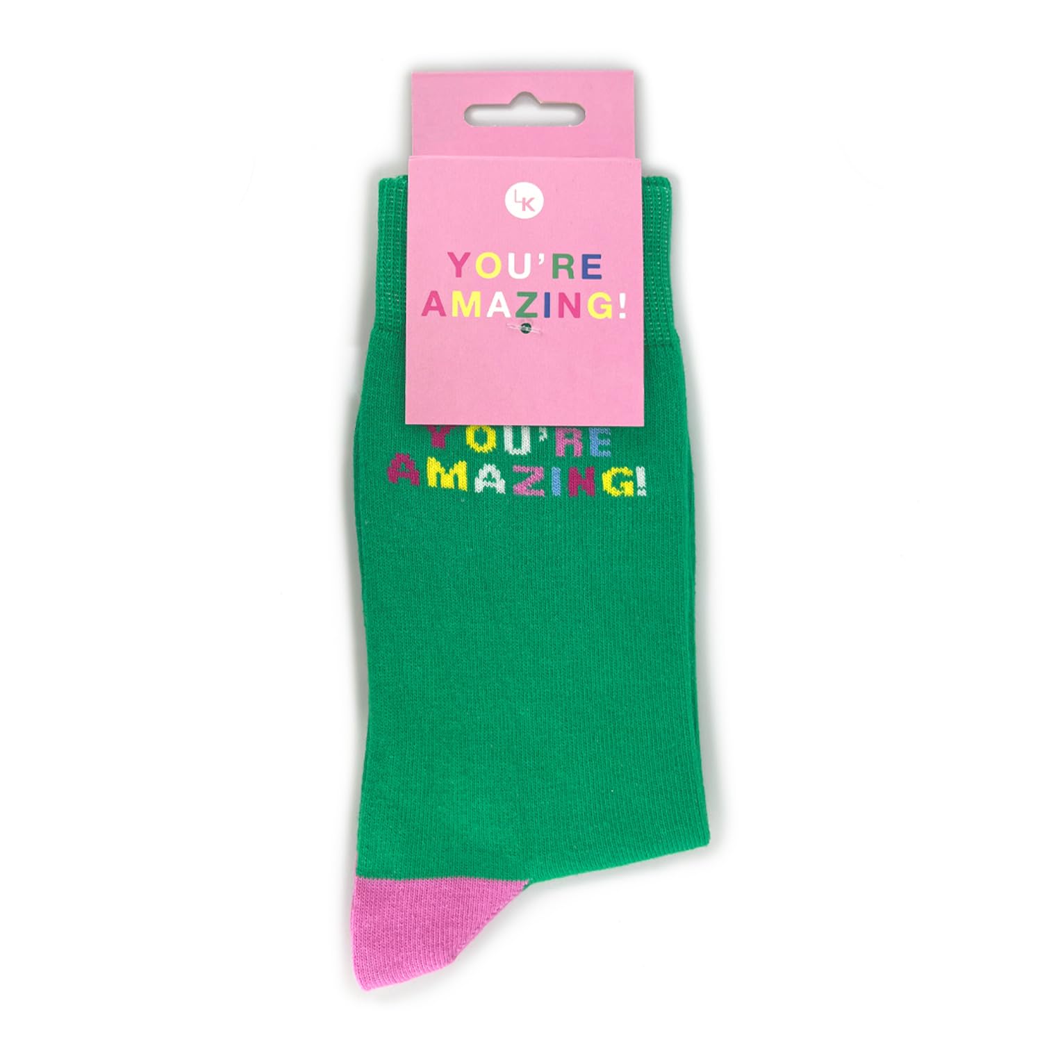 Love Kates Women's Green Snazzy Socks You're Amazing! Socks Size 4-7 Novelty Sock Gift Lksock019