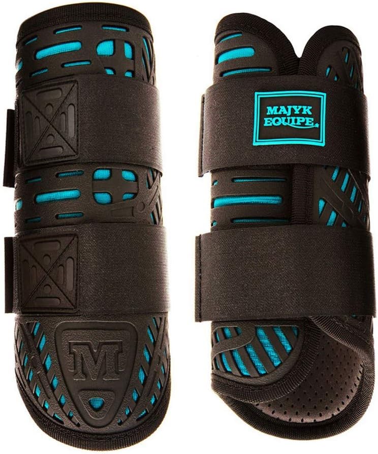 Majyk Equipe Elite Cross Country Boots for Front Legs (Tiffany Turquoise, Large)