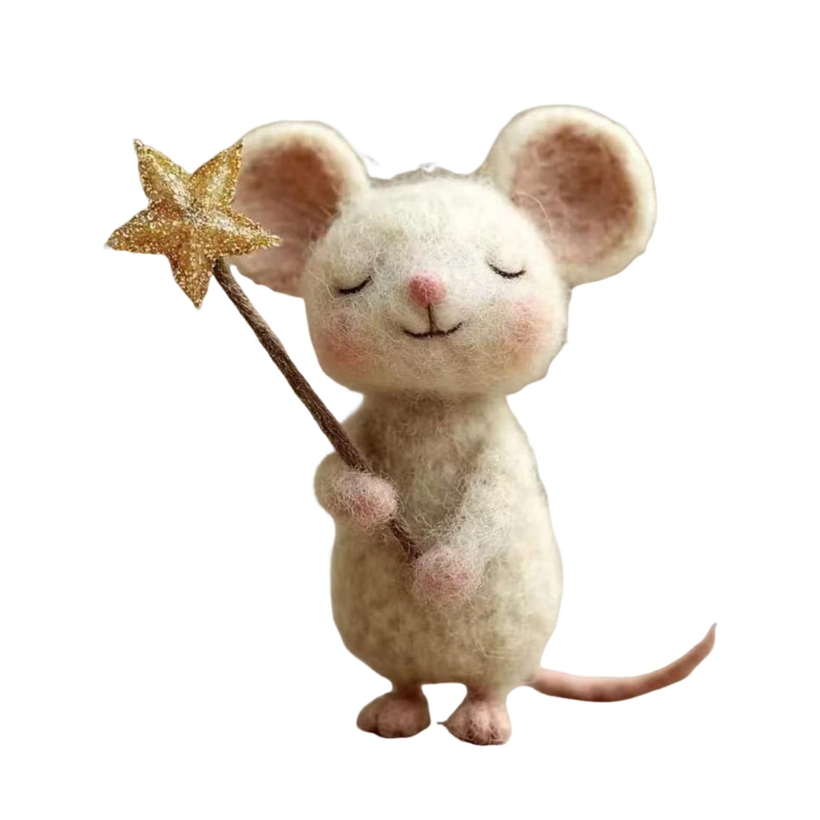 Youany Felt Mice | 3.1 Inch Christmas Handmade Felt Mice Ornament | Cute Felted Mouse Doll Tabletop Decor | For Christmas Holiday Home Table Party Fireplace Mantel Bookshelf