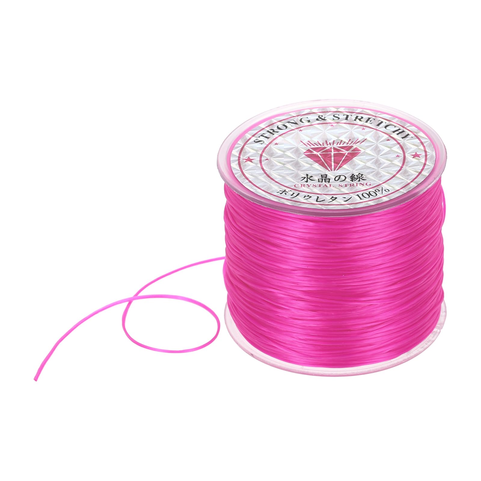 DMiotech Elastic String for Bracelets, 0.8mm Stretch Bead Cord for Jewelry Making, Necklaces and Bracelet Making Rose Red, 100m