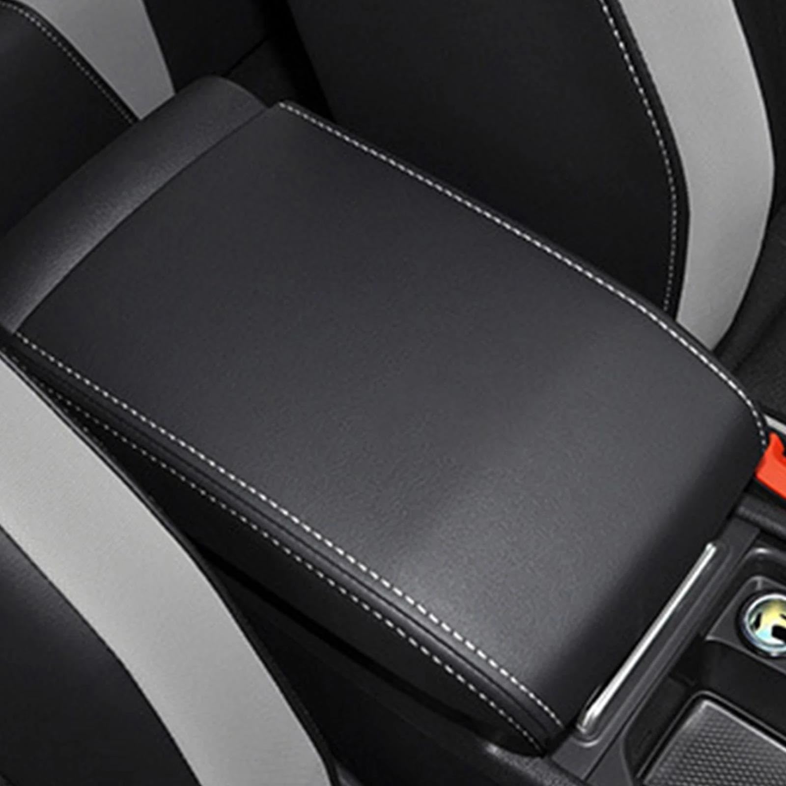 Jtwmty Titanium-Line Car Central Control Armrest Box Cover Sticker Decorative Leather For Vw For Golf 8 Mk8 2020-2024(Titanium-Line)