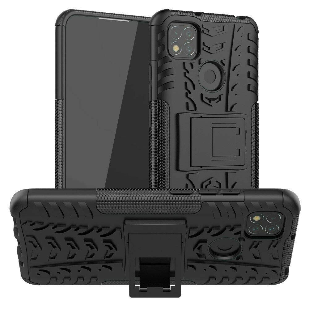 Soezit Shockproof Hybrid Kickstand Back Case Defender Cover for Redmi Poco C3 - Black (B08KTQV3J7) Amazon Price History, Amazon Price Tracker