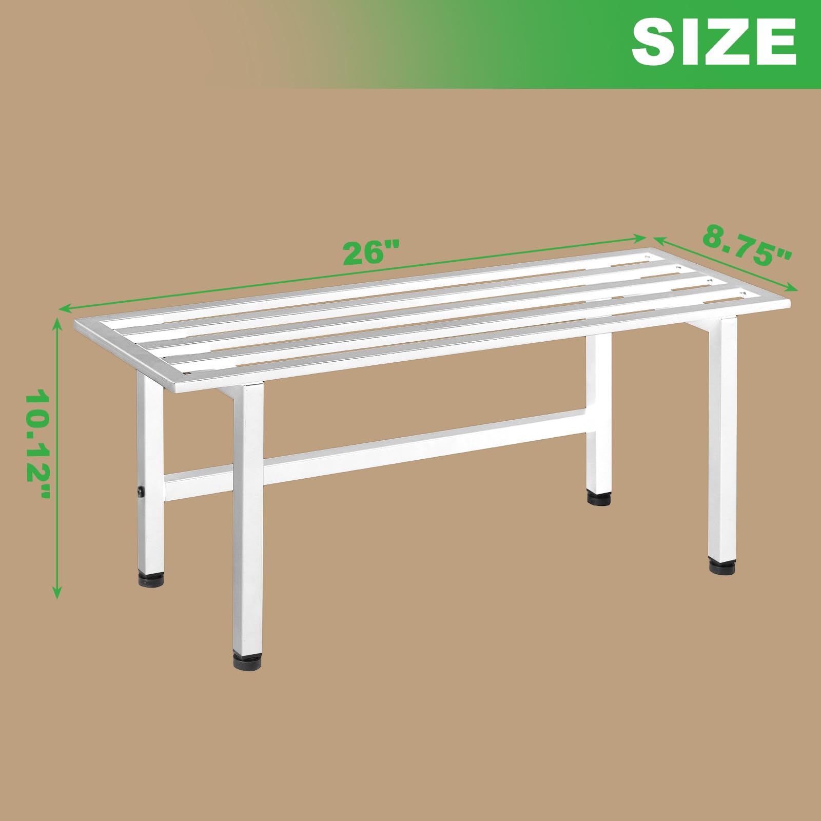 Condition photo showing Good Condition for dipion metal plant stand outdoor plant shelf indoor,1 tier heavy duty plant stand for multiple plants,26" l x 10.12" h x 8.75" w,white