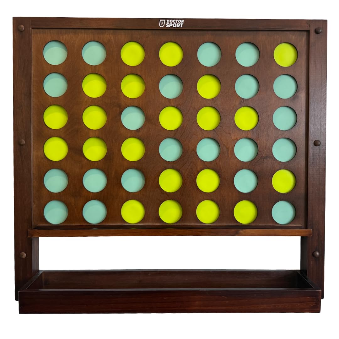 Riesen 4 Gewinnt Wandspiel, 78 x 86 cm, Holz-Gesellschaftsspiel für Spielzimmer, Groß Connect Four für Kinder & Erwachsene, 4 in Einer Reihe, 4 Gewinnt