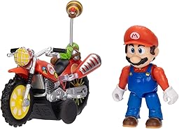 Film Super Mario Galaxy – Figurine 6cm avec Moto à rétro‑Friction – Mario
