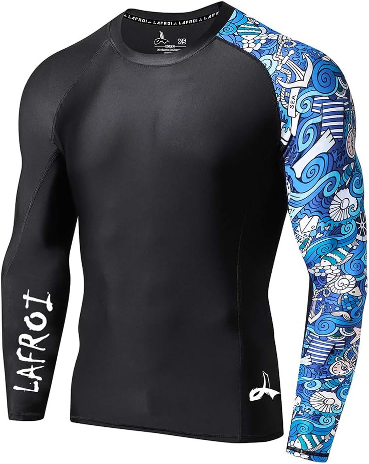 Men's Long Sleeve UPF 50+ Baselayer Skins Performance Fit Compression Rash Guard-CLYYB
