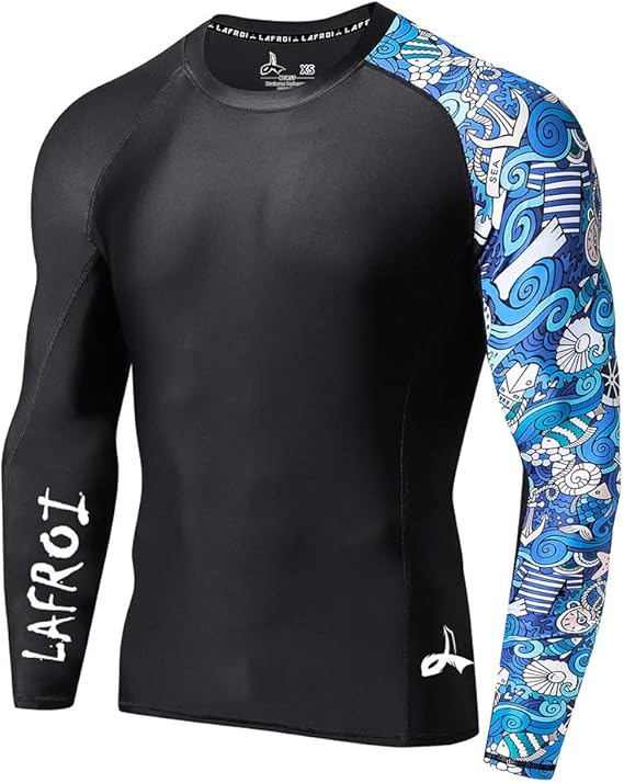 LAFROI Men's Long Sleeve UPF 50+ Baselayer Skins Performance Fit