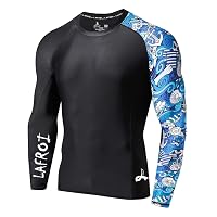 LAFROI - Maglia Protettiva Rash Guard da Uomo, a Maniche Lunghe