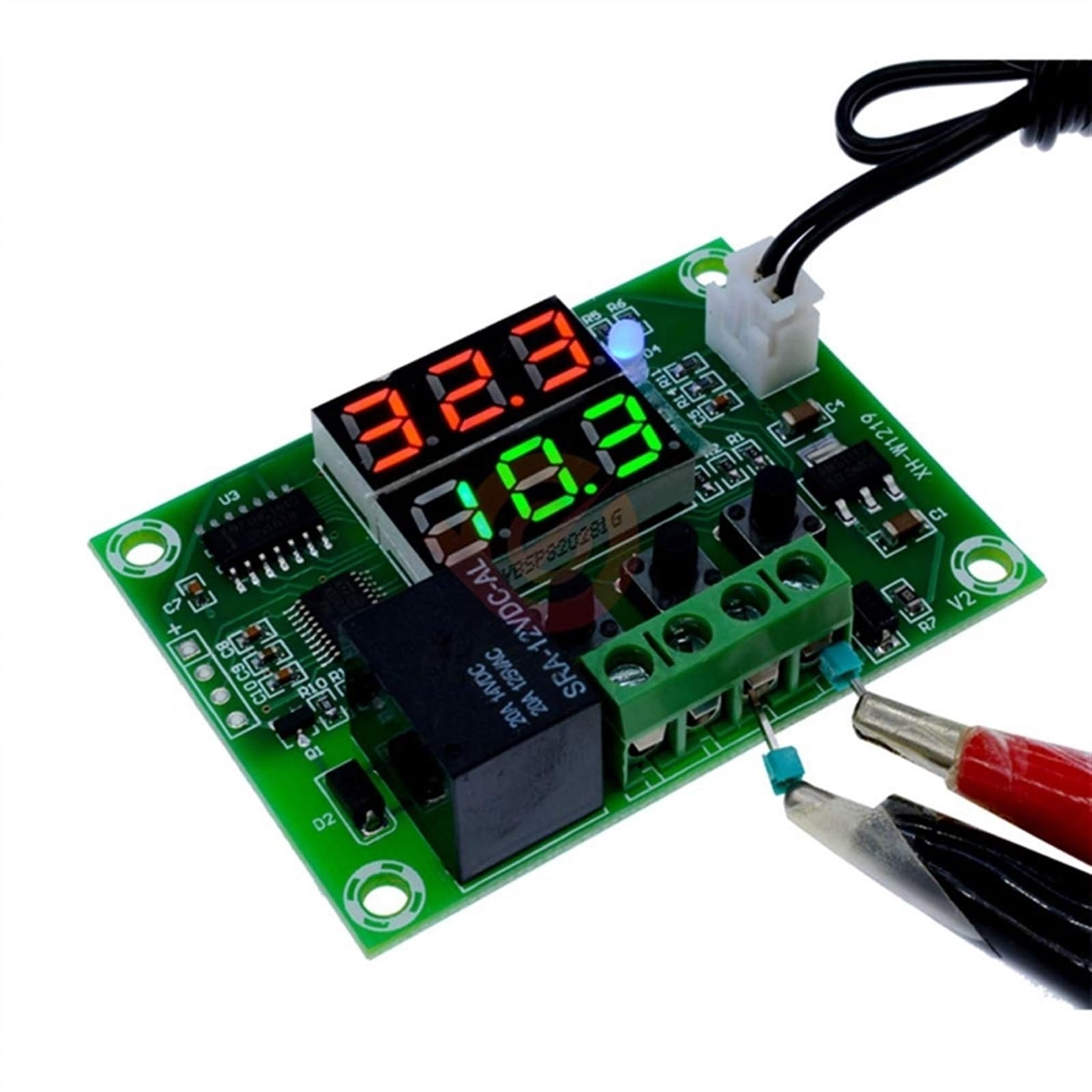 2 Pezzi XH-W1219 Doppio Display Digitale a LED termostato regolatore di Temperatura Interruttore di Controllo relè modulo sensore