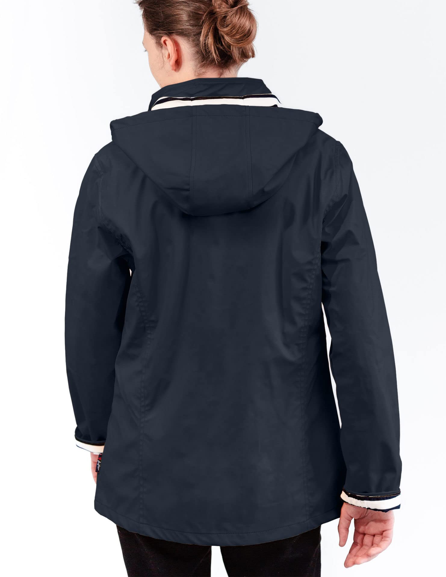 Breizh Ocean - Ciré Femme Imperméable, du XS au 4XL, Création Française ERQUY - Coupe Vent avec Coupe Ajustée et Intérieur Rayé Style Marinière - Manteau Femme