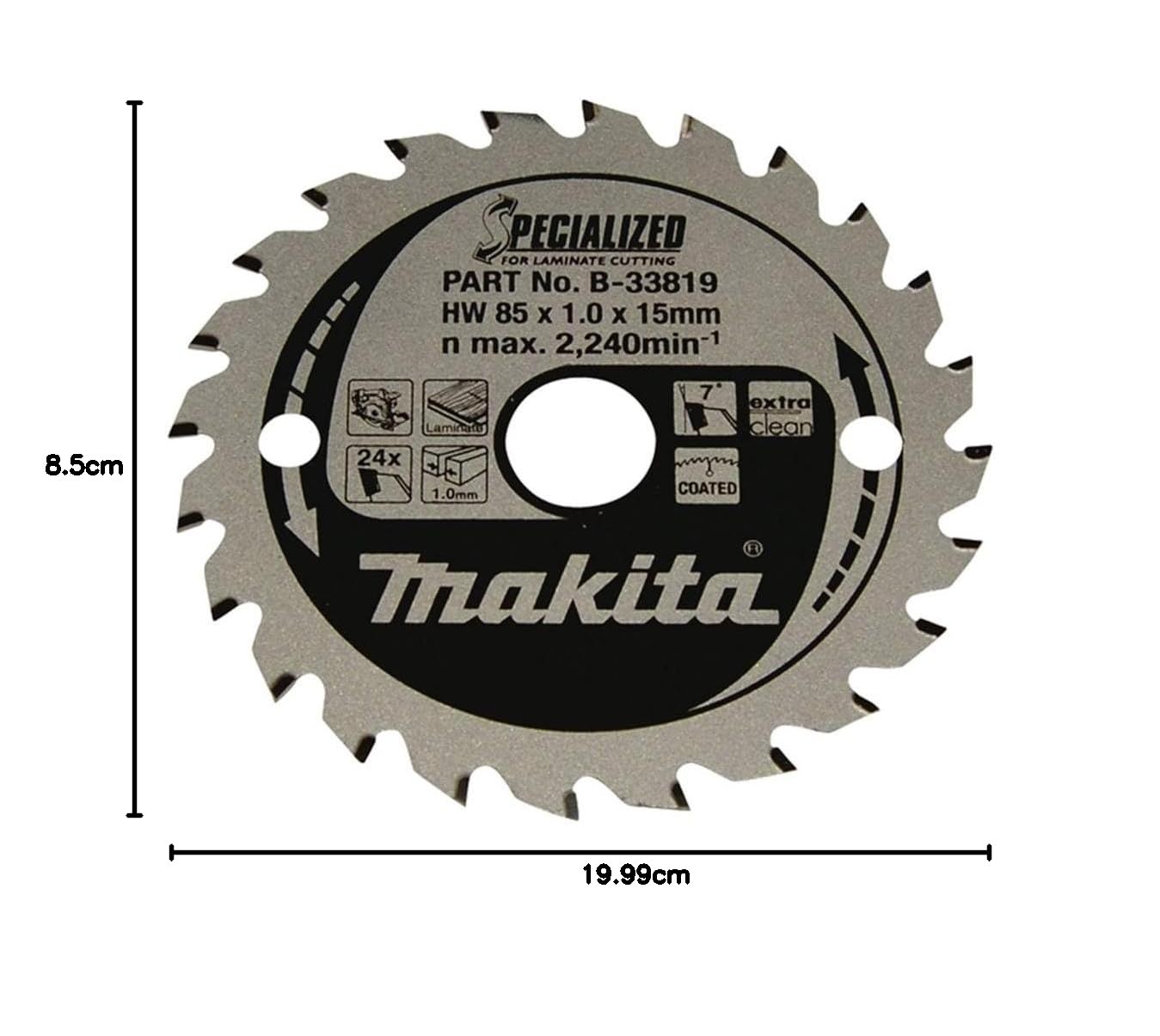 Makita Specialized brzeszczot piły 85 x 15 x 24 Z, B-33819, 85 x 15 mm