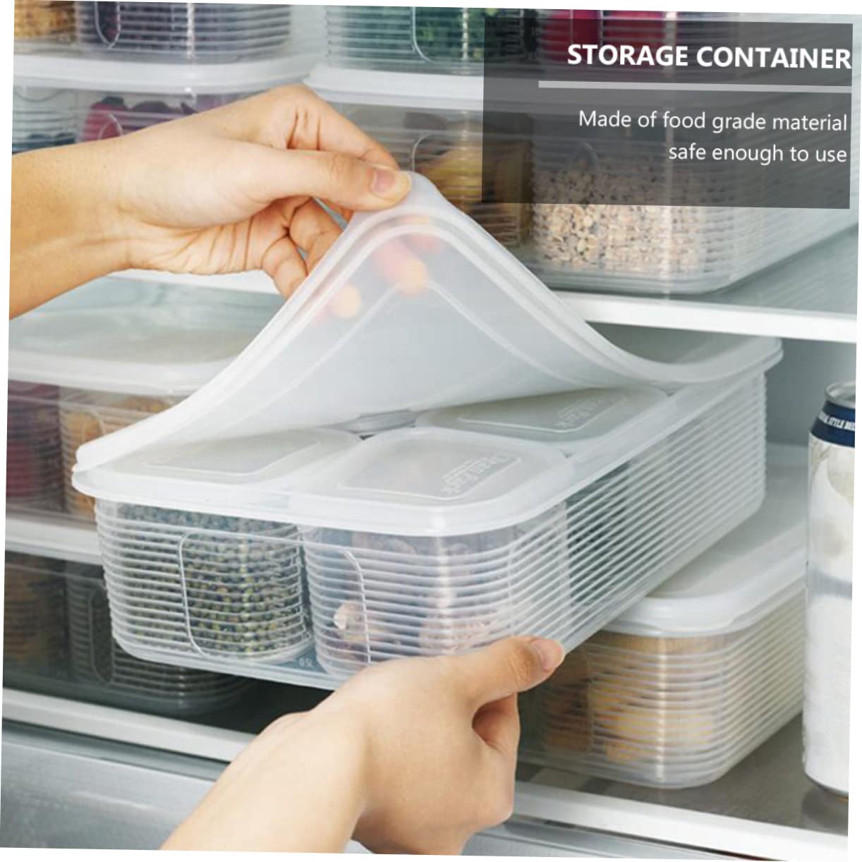 MAGICLULU Food Storage Container Quadrato 7 Pezzi in Plastica Bianca