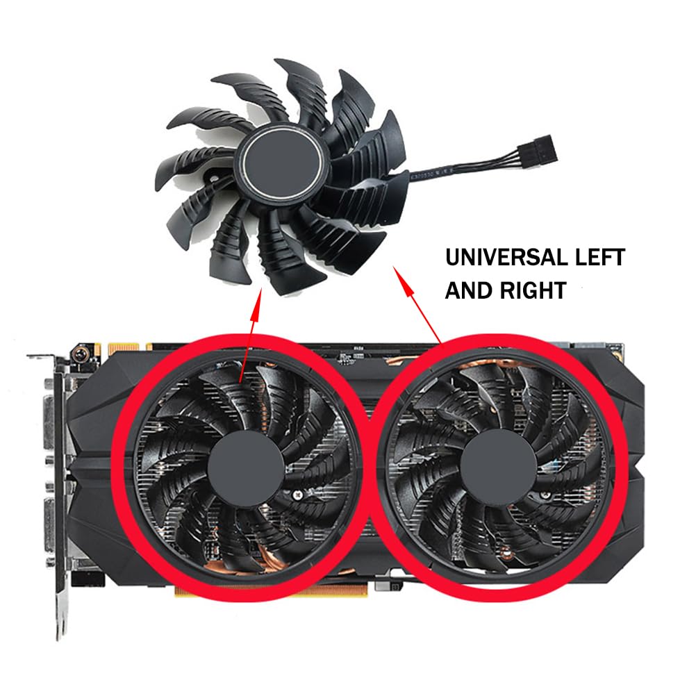 T12915SU 12V 0.50A 87mm 4 Pin Graphics Card Cooling Fan Replacement for Gigabyte GTX 950 960 GV N950 N960 Video Card Cooler Fans (A)