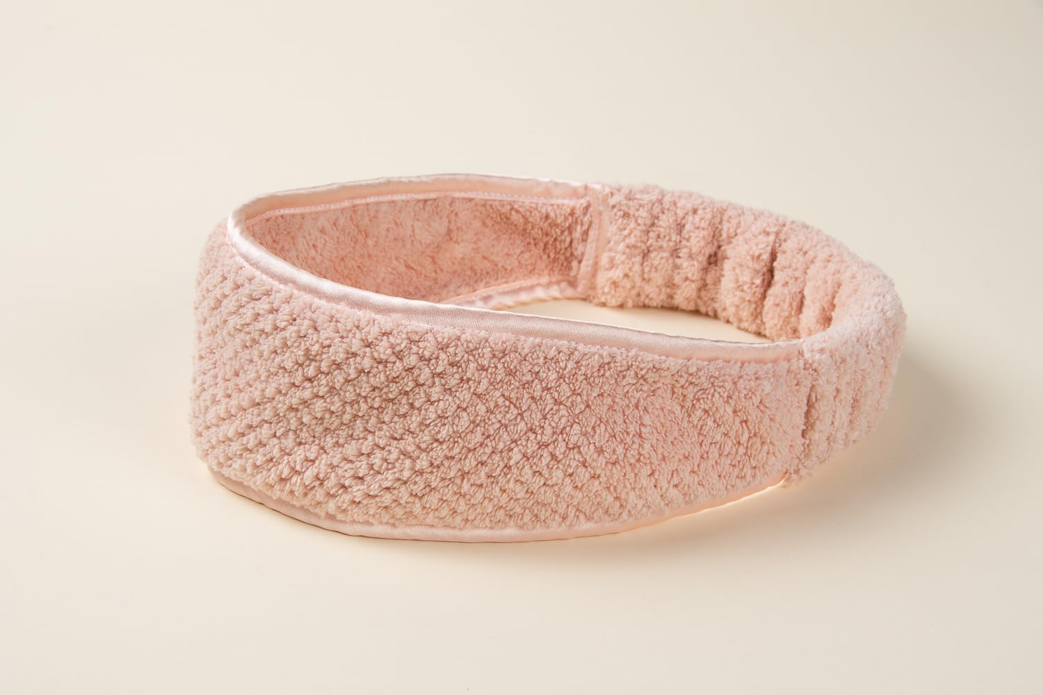 VOLO Juego de toalla para el cabello, diadema de spa y coletero rosa nube, ultrasuave, súper absorbente, de secado rápido, accesorios para el cabello, colección The Core, microfibra