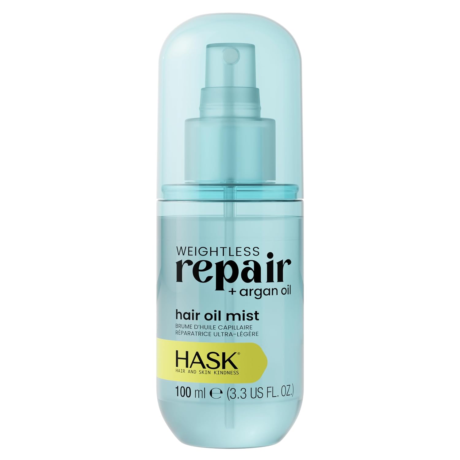 HASK Weightless Repair + Argan Hair Oil Mist | Lightweight Moisture, Smooths Frizz, Adds Shine | Sulfate, Paraben, & Cruelty Free, Color Safe, Vegan, 3.3 fl oz