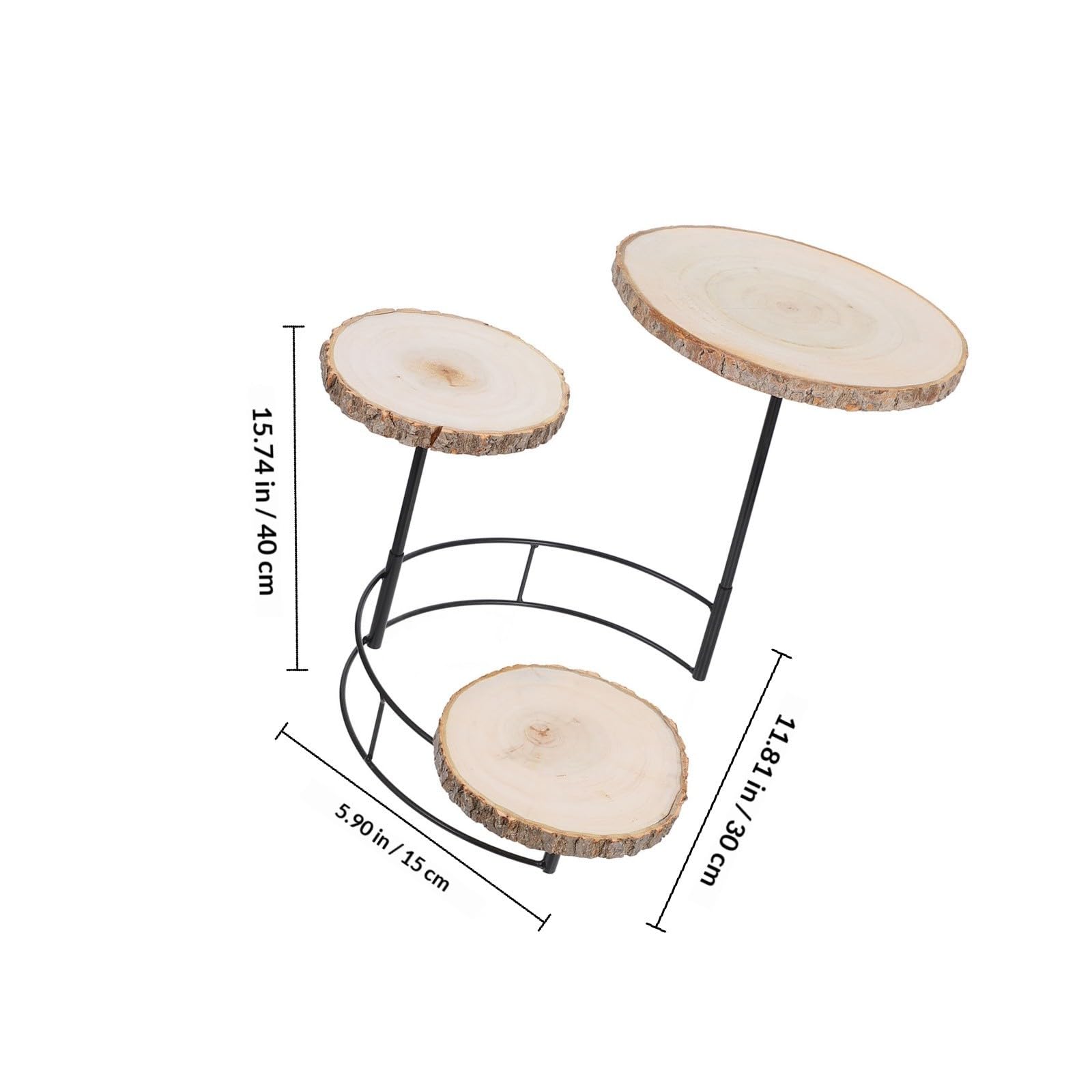 Soporte para Tartas y Cupcakes de Madera y Hierro Estilo Rústico Niveles en Fiestas y Eventos Obsequios