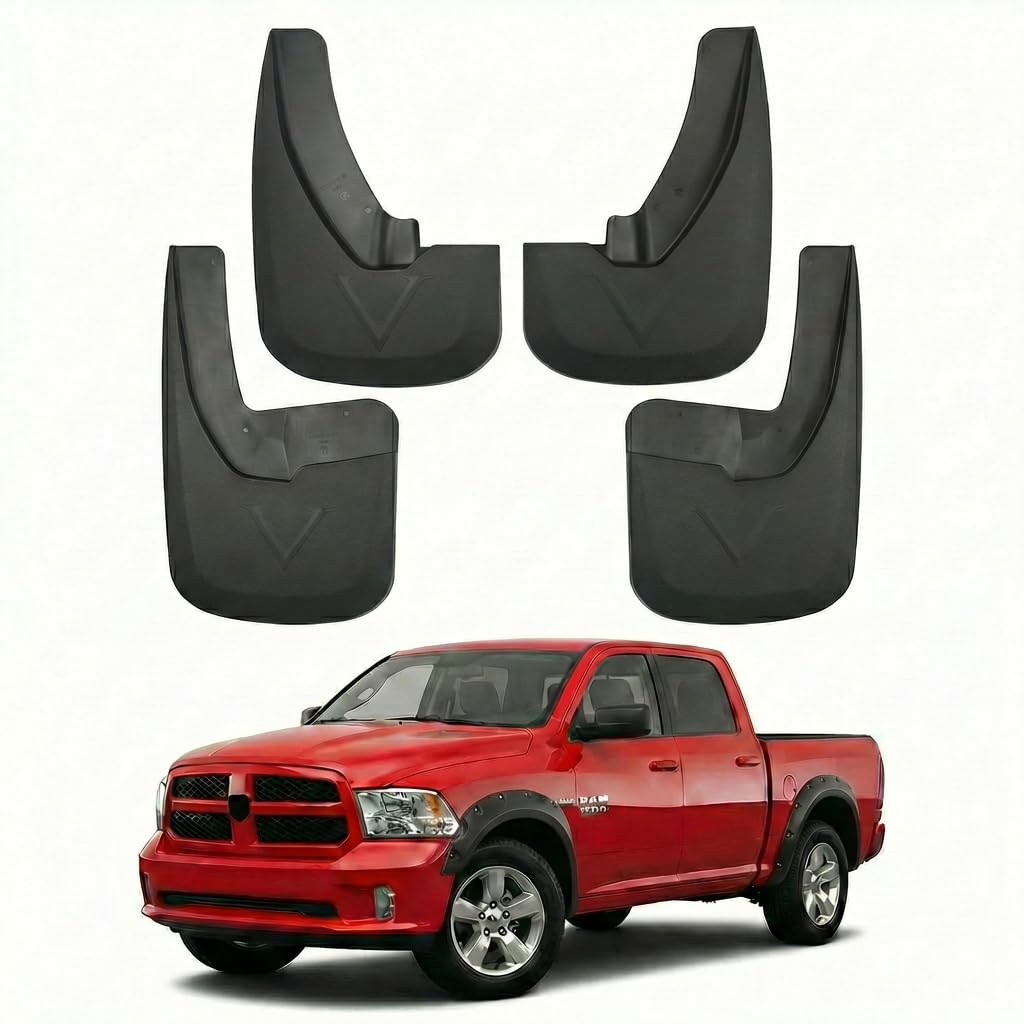 TRUXEN Mud Flaps for Dodge Ram 1500 2009-2018, 2500/3500 2010-2018 & Ram 1500 Classic 2019-2024 Accessories, Heavy Duty No Drill 4PCS Splash Guards with Fender Flares, All Weather Pickup Truck - 2