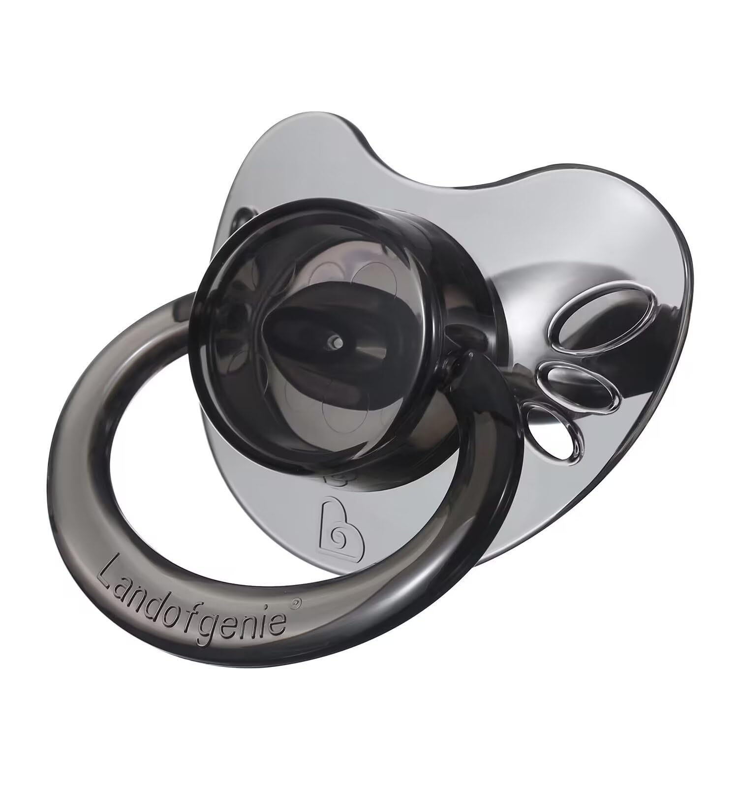 Landofgenie Adult Size Pacifiers Large Shield Butterfly Shape Transparent Design Paci 2 Pack - Black and White