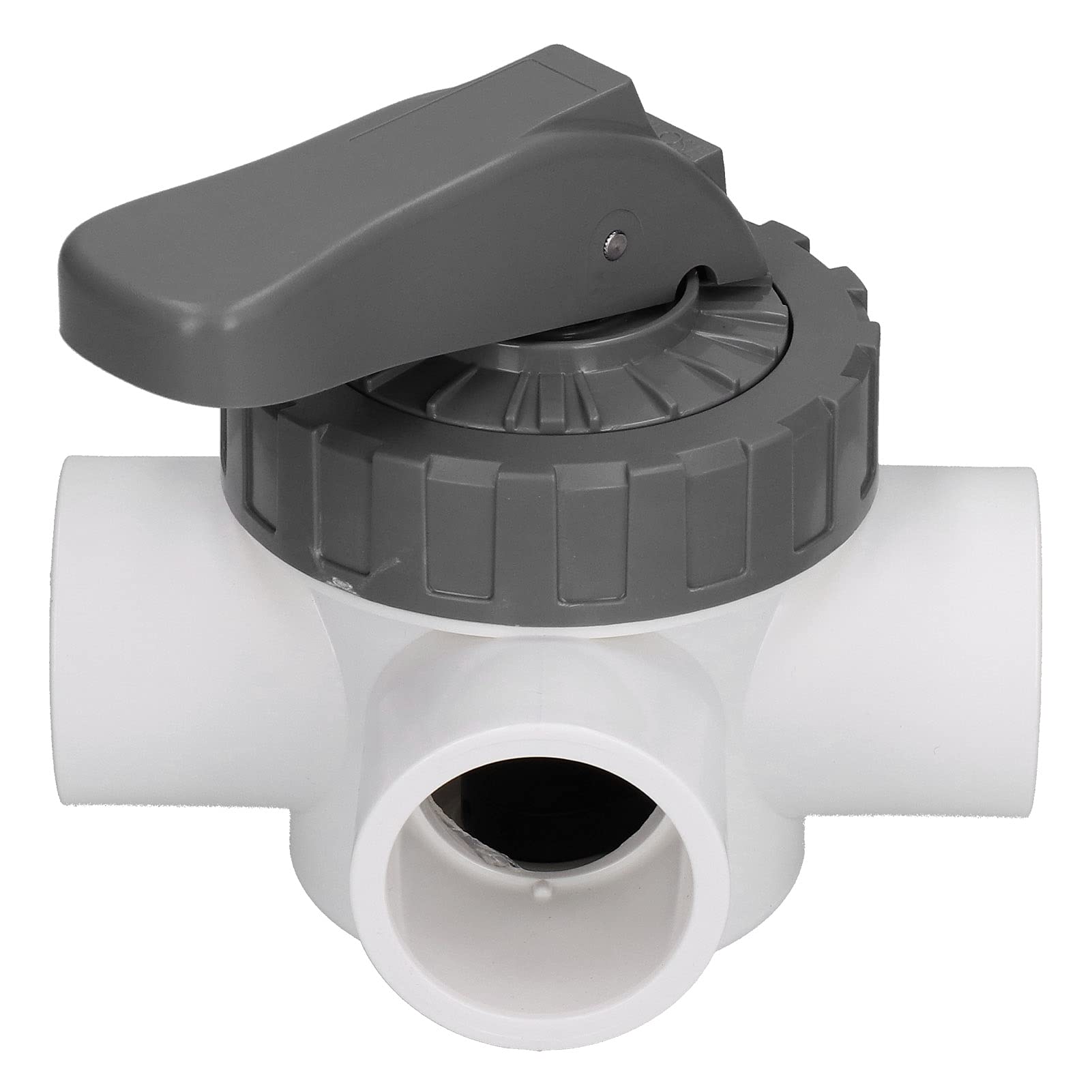 3 - Válvula de desvío para Piscina y Spa, válvula Multi‑Puerto de ABS y PVC con Mango Grande, accesorio de válvula de riego Resistente a productos químicos para la fontanería de (F 40-3a)