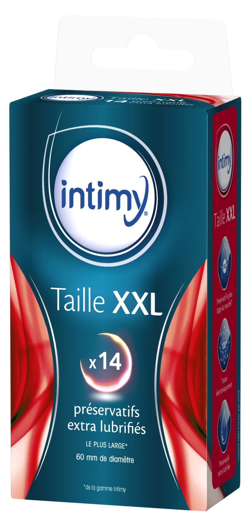 INTIMY 14 Preservatifs XXL pour Homme Lubrifies Plaisir et Confort