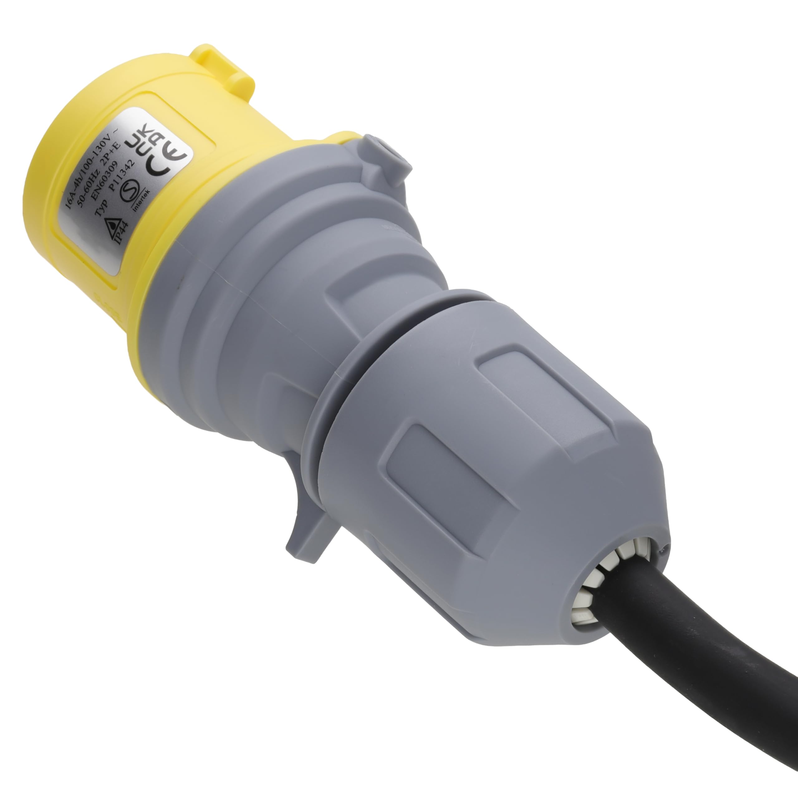kenable Cable de Extensión Eléctrica Industrial 110V 16A Commando con Conectores IP44 H07RN-F Goma 2,5mm² Negro 5 m [5 metros/5m]