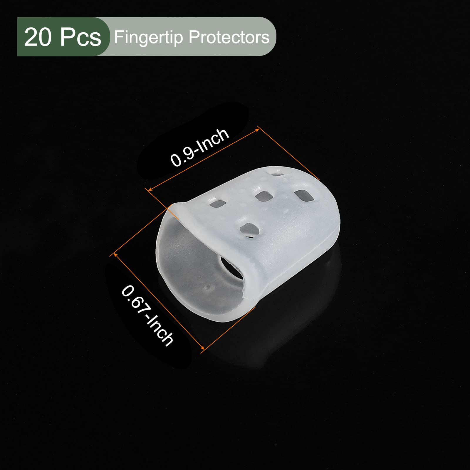 YOKIVE 20 Pcs Fingertip Protector Silicone Fingertip Covers | Protect Fingers, Great for Playing Guitar, Sewing, Cutting (Transparent, 23mm/0.9-inch)