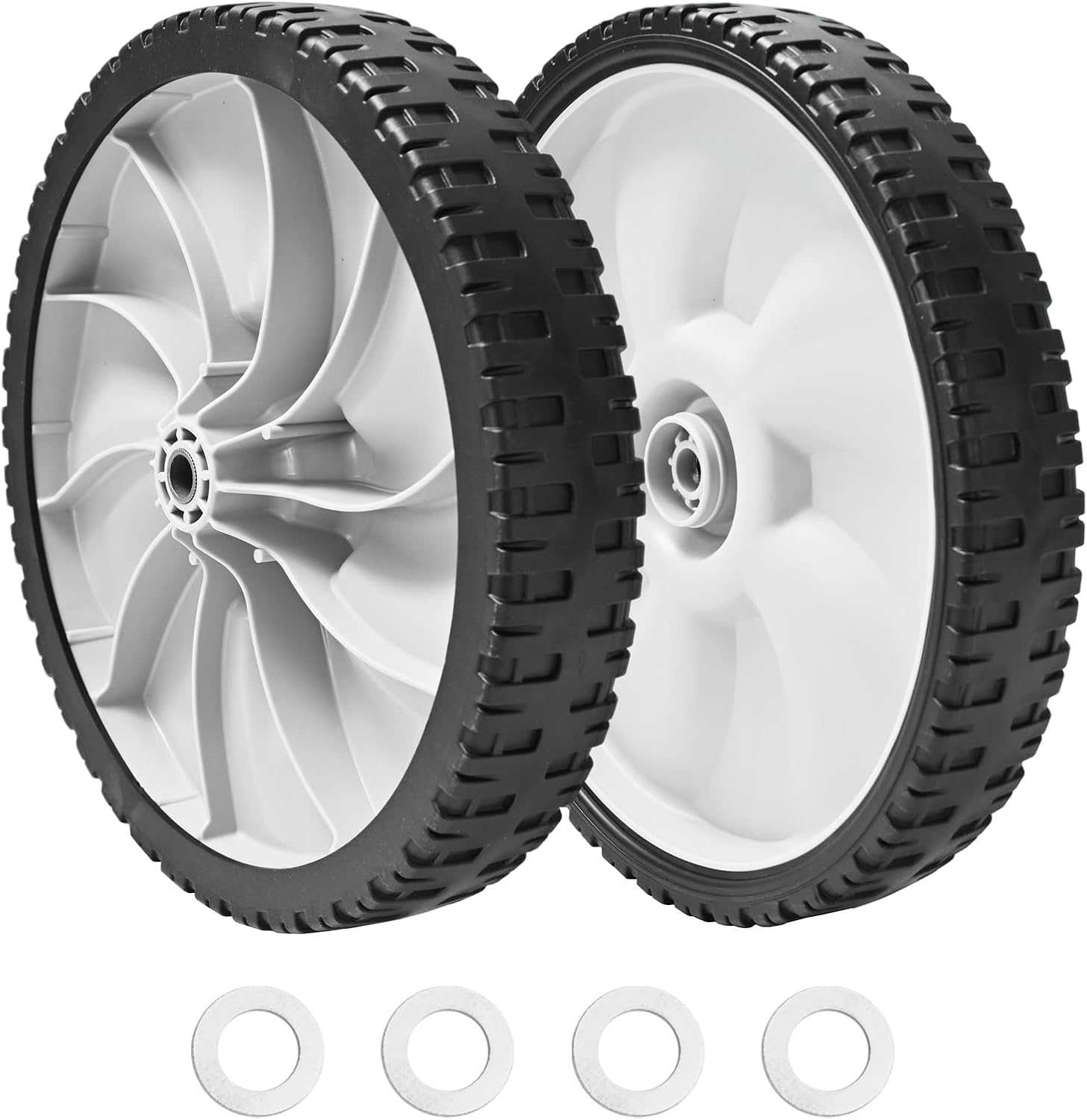 Parts Camp 11" x 1.75" Universal Lawn Mower Rear Wheels for Arnold 490-325-0023 Replace Toro, MTD, Craftsman, Husqvarna, Self Propelled Walk-Behind Lawnmower 2 Pack with Spacers