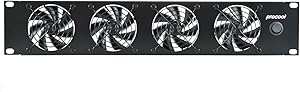 PROCOOL SXT480 / 2U Silent Temp Controlled Rack Mount Fan/Airflow = INTAKE/Home Theater AV Cabinet Cooling Broadcast Network Server Recording Studio