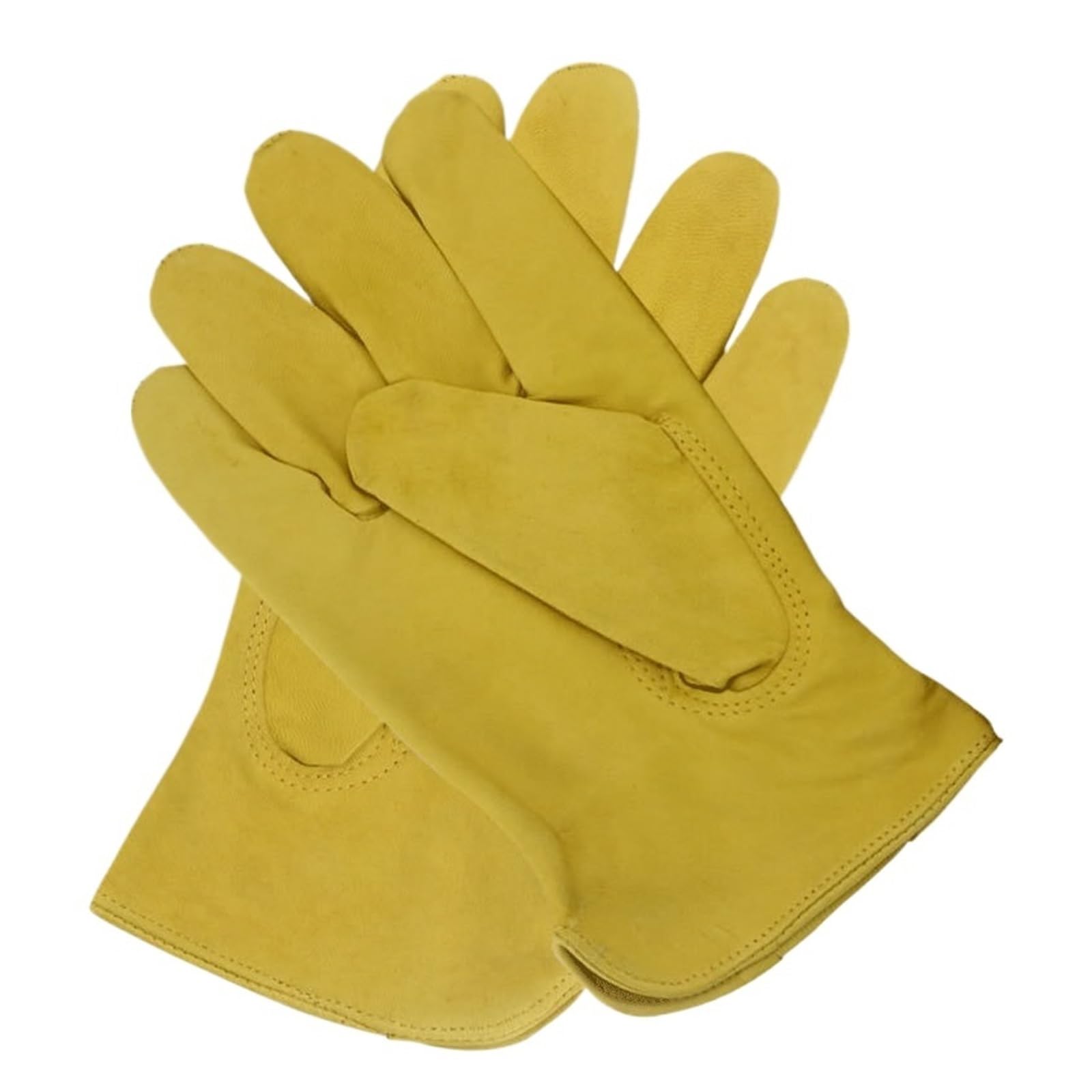 Generico Guanti da lavoro in pelle di pecora, guida giardino trasporto | 1 paio di guanti in pelle con polso elastico, rinforzo su palmo e giunture delle dita, S M L XL