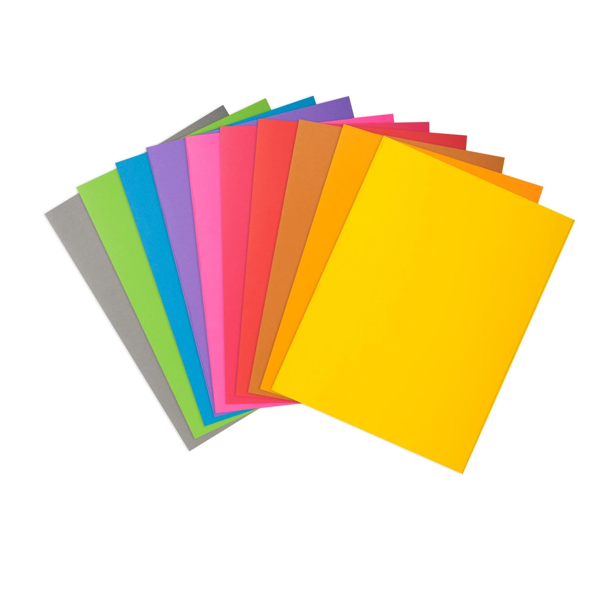 Exacompta - Ref 800001E - Rocks Square Cut Folder - 220 x 310mm in Size, Suitable for Holding A4 Documents, 80gsm Coloured Paper -Assorted Colours (Pack of 100)