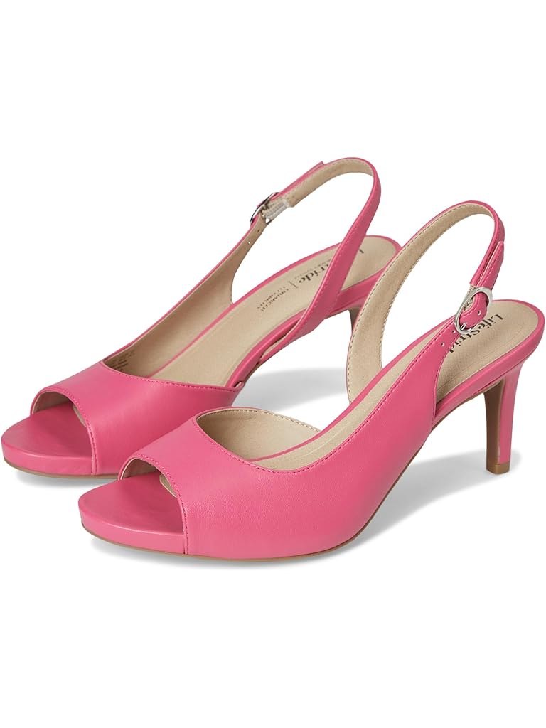Pink LifeStride Teller 2 Slingback Peep Toe Pumps