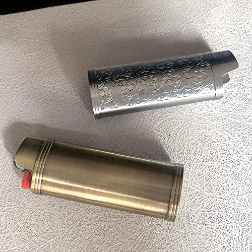 HUMWE Capa Para Isqueiro De Metal Vintage, Pacote Com 2, Capa Frontal Com Gravura Em Arabesco, Capa
