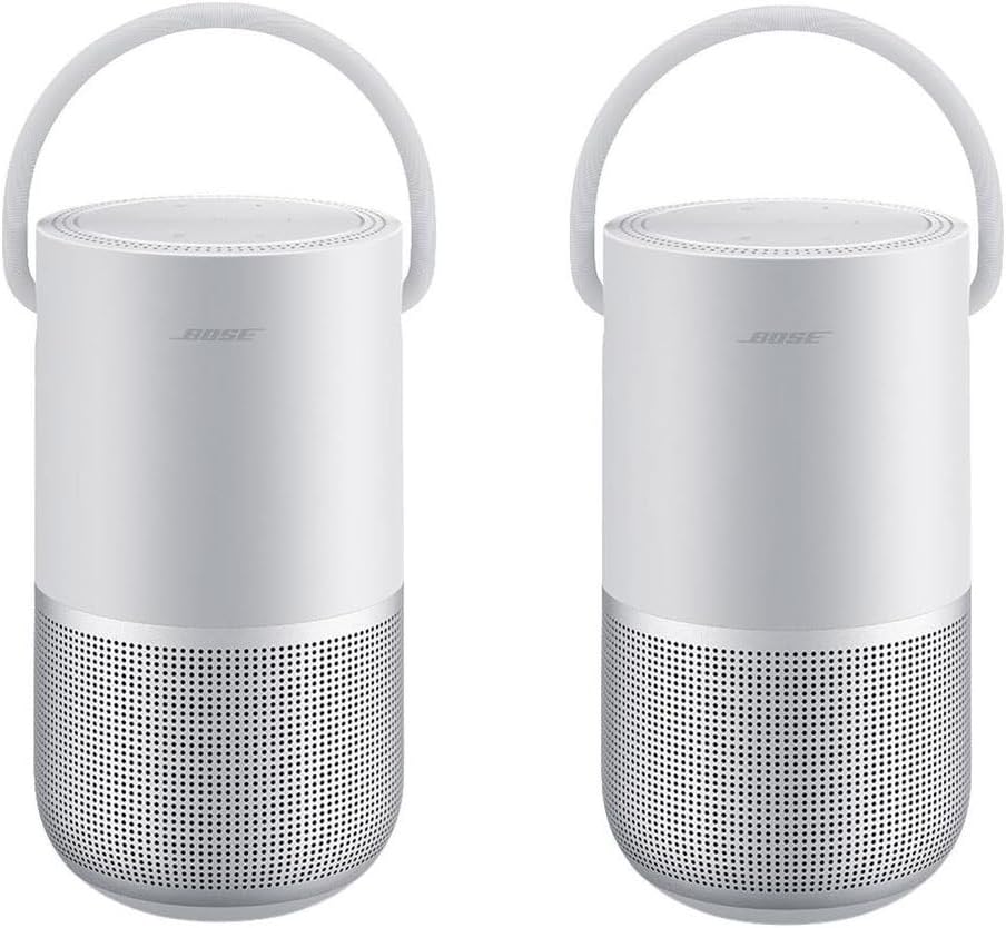 2X Portable Home Speaker, Luxe Silver | 360-degree audio with Wi-Fi and Bluetooth for smart home control, music streaming and portability