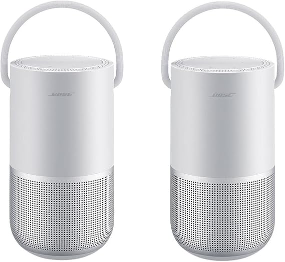 Bose 2X Portable Home Speaker, Luxe Silver | 360-degree audio with Wi-Fi and Bluetooth for smart home control, music streaming and portability