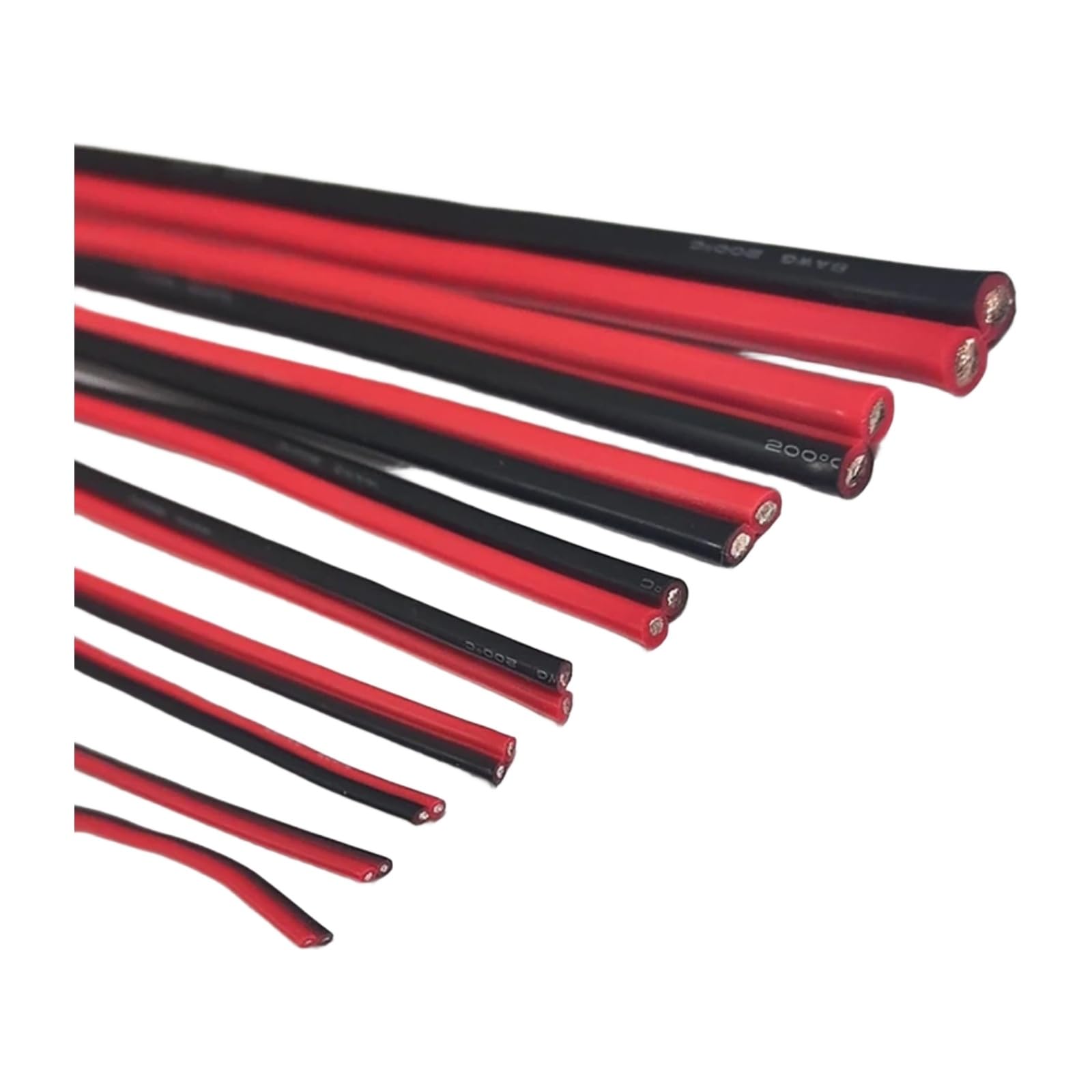 Super morbido 2 bro nero rosso cavo di silicone 28awg 26 24 22 20 18 16 14 12awg 10awg 8awg filo rame resistente(2 Pin black red; 30m; 10 AWG)