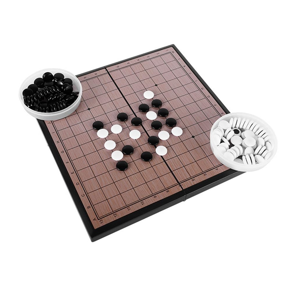 Juego de Ajedrez Go Clásico: Tablero de Ajedrez Plegable Magnético Go Gobang, Damas de Plástico, Regalos para Amantes de los Juegos, Portátil y Duradero.