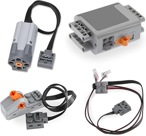 Miniatura 1 de TEESE Juego de motor técnico de 4 piezas con motor-con-cable de luz, caja de baterías, compatible con Lego-Technic-Parts