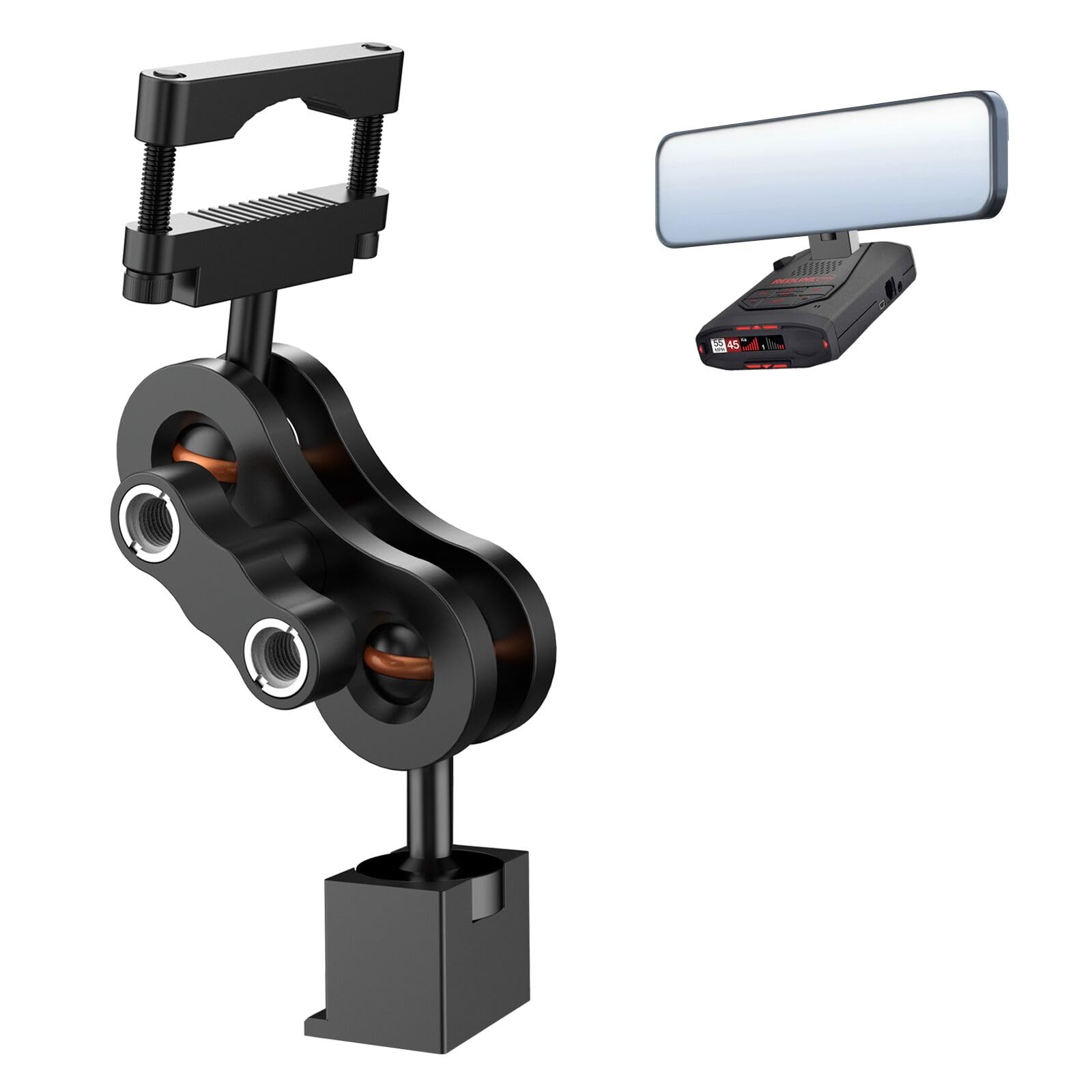 Radar Detector Mount Rearview Mirror Bracket,Car Truck Mirror Radar Mount Bracket,Aluminum Rearview Mirror Rod Mount (for Escort Max360c Max 3 Max 4 Max 360 MKII IX IXc Radar,w/EZ Magnet Connection)