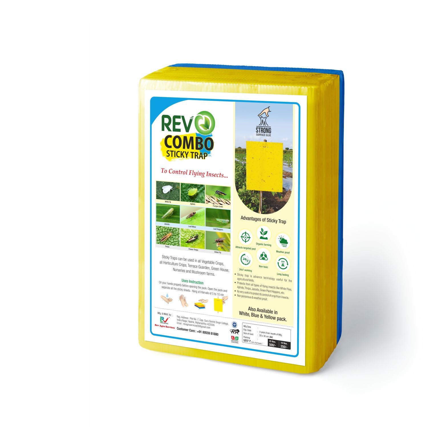 REV AGRO Combo Sticky Trap (20X30 CM, Yellow Blue)-image-39
