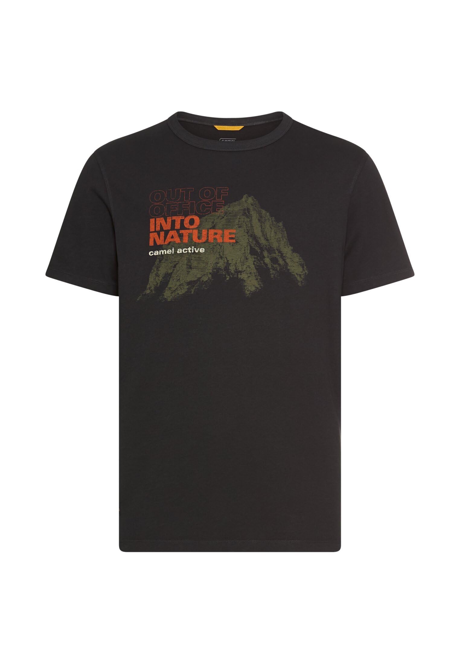 camel active Herren T-Shirt aus Reiner Baumwolle mit Rundhalsausschnitt